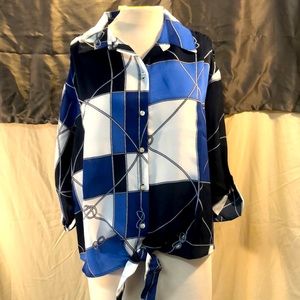 Charter club , Button down, quarter sleeve blouse